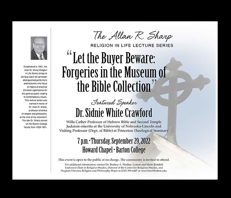 Featured image for post: Allan R. Sharp Religion in Life Series Scheduled for September 29