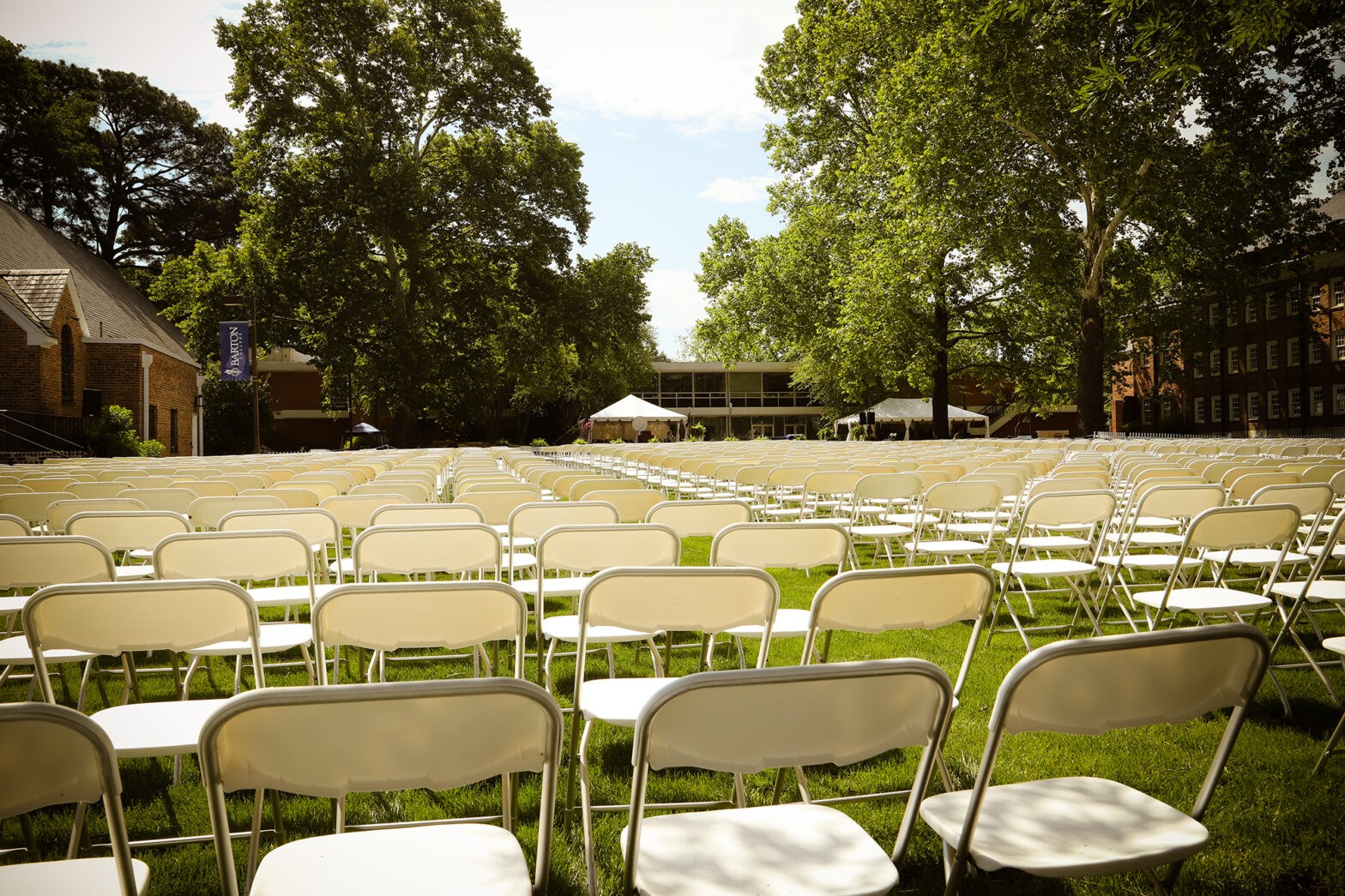 Set-up for Barton College Commencement Exercises
